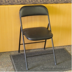 Black Folding Chair with Padded Seat and Back